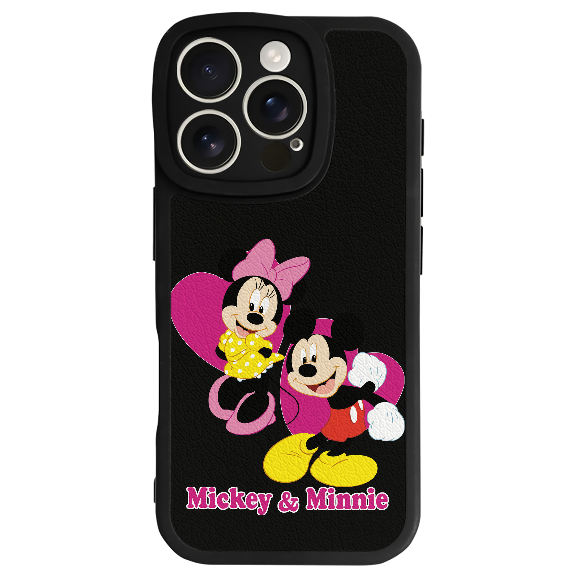 （画像用） ミッキーマウス Mickey Mouse 【iPhone 16シリーズ対応】シリコンスマホケース（レザー調） 材質：シリコン